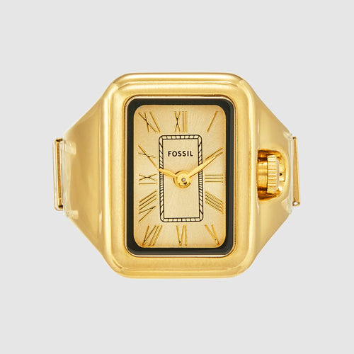 Raquel Watch Ring Women Quartz Gold Dial Analog Stainless Steel Watch ES5343