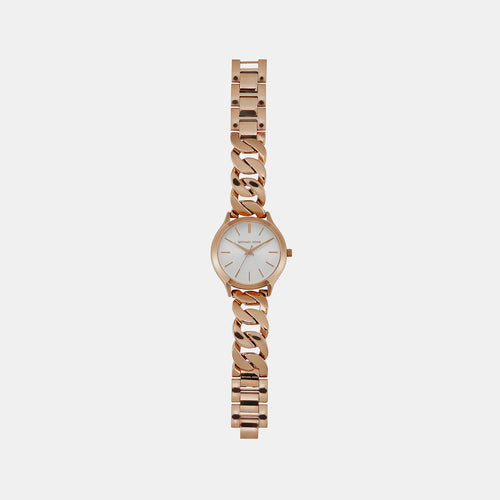 Runway Women Quartz White Dial Analog Stainless Steel Watch MK7473
