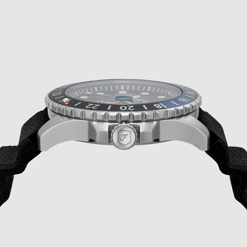 Fossil Blue Gmt Men Quartz Multicolour Dial Analog Silicone Watch FS6049