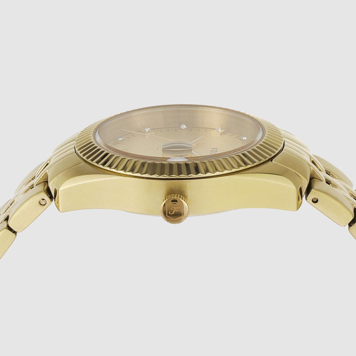 Scarlette Women Quartz Gold Dial Analog Stainless Steel Watch ES5338