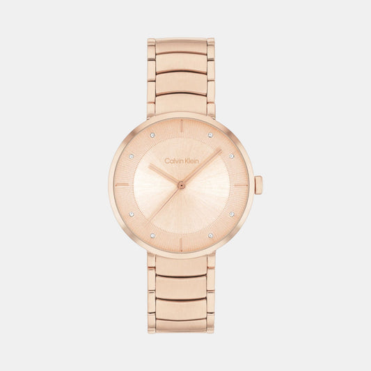 Sentiment Women Quartz Gold Dial Analog Stainless Steel Watch 25100019