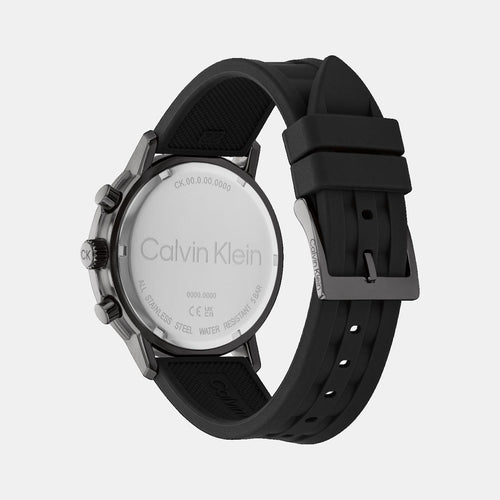 Gauge Men Quartz Black Dial Chronograph Leather Watch 25200461