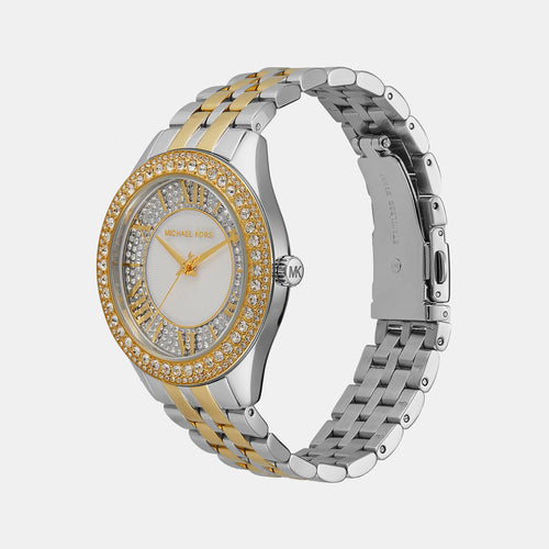 Harlowe Women Quartz Silver Dial Analog Stainless Steel Watch MK4811