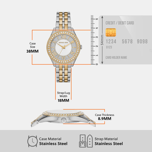 Harlowe Women Quartz Silver Dial Analog Stainless Steel Watch MK4811