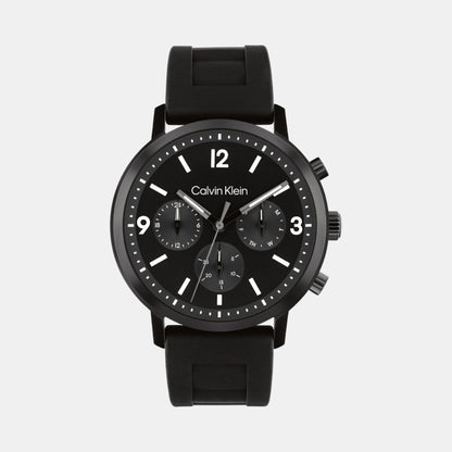 Gauge Men Quartz Black Dial Chronograph Leather Watch 25200461