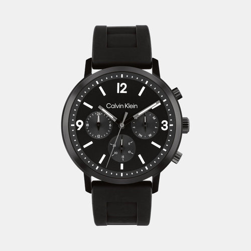 Gauge Men Quartz Black Dial Chronograph Leather Watch 25200461