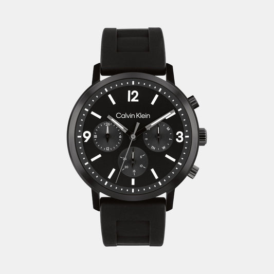 Gauge Men Quartz Black Dial Chronograph Leather Watch 25200461