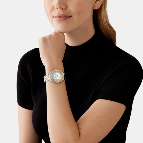 Harlowe Women Quartz Silver Dial Analog Stainless Steel Watch MK4811