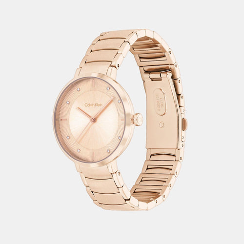 Sentiment Women Quartz Gold Dial Analog Stainless Steel Watch 25100019