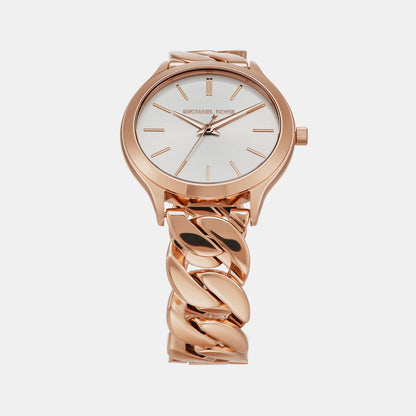 Runway Women Quartz White Dial Analog Stainless Steel Watch MK7473