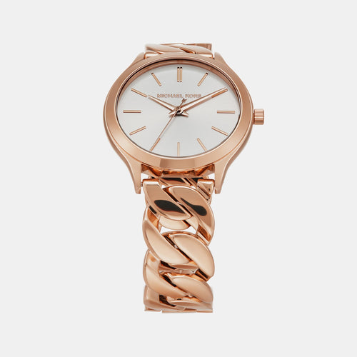 Runway Women Quartz White Dial Analog Stainless Steel Watch MK7473
