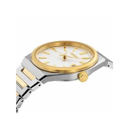 Seiko Dress Men Quartz White Dial Analog Stainless Steel Watch SUR558P1