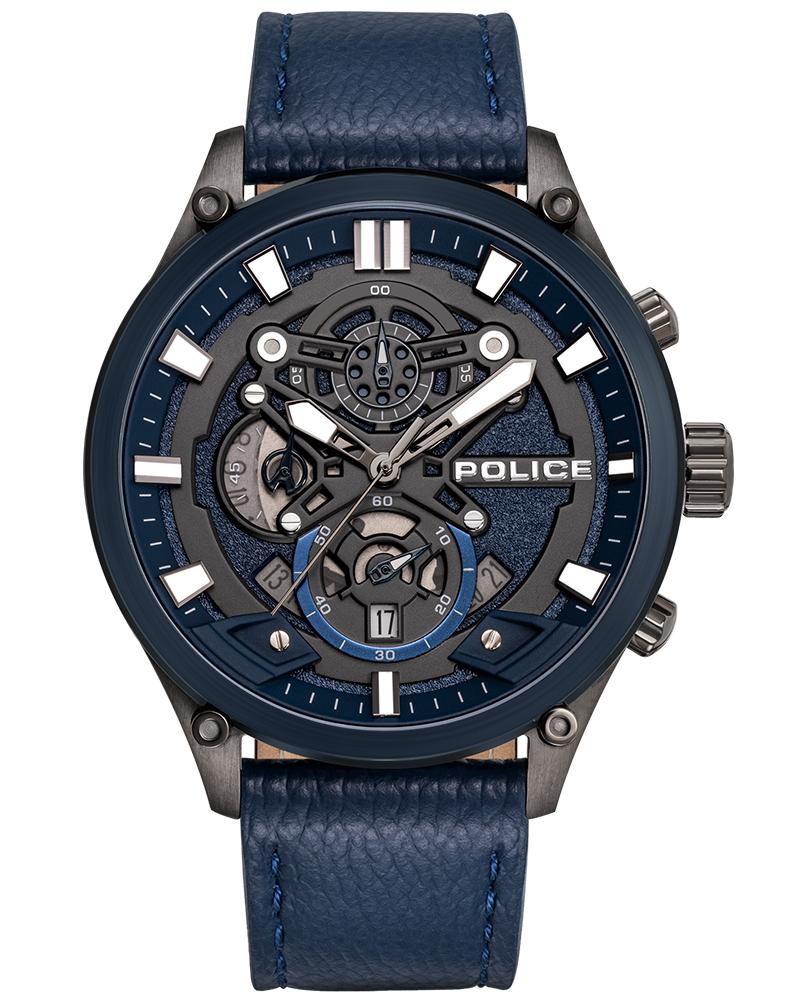 Police Men Round Navy Watches