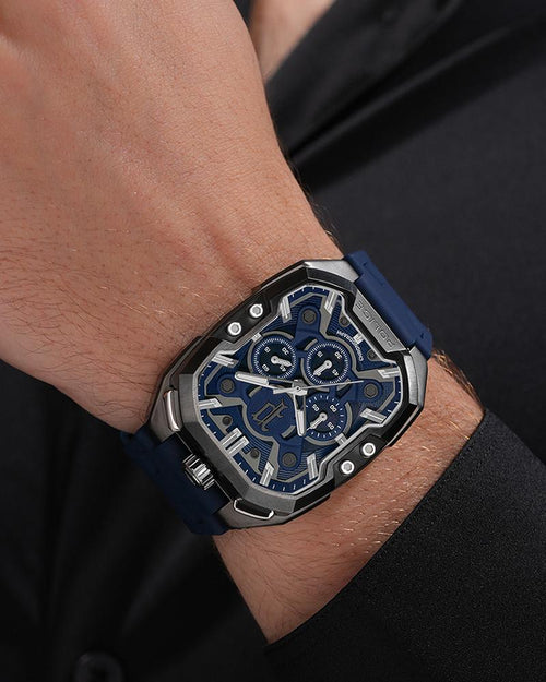 Police Men Round Blue Watches PLPEWGO0092205