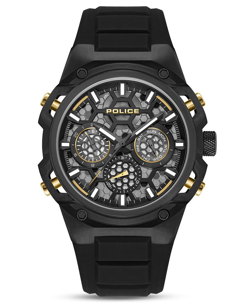 Police Men Round Black Watches