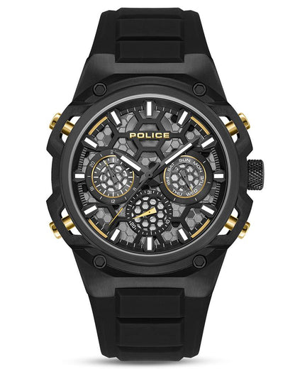 Police Men Round Black Watches