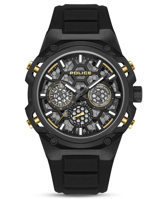Police Men Round Black Watches