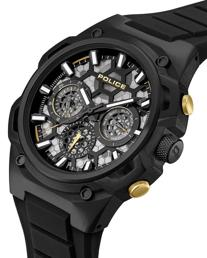 Police Men Round Black Watches
