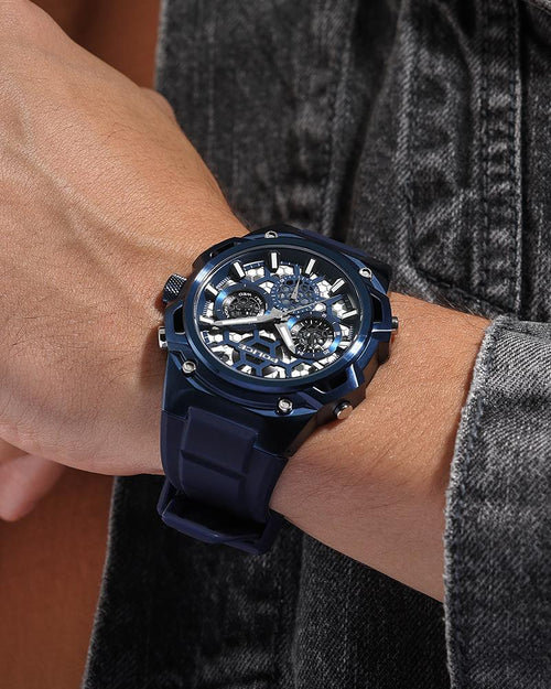 Police Men Round Blue Watches PLPEWGQ0071903