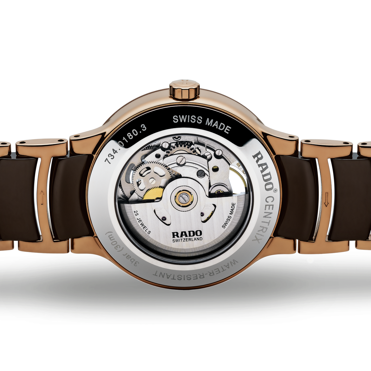 Rado Centrix Brown Skeleton Dial Automatic R30181312 Watch for Men