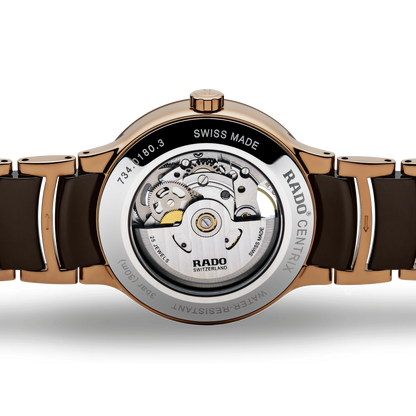 Rado Centrix Brown Skeleton Dial Automatic R30181312 Watch for Men