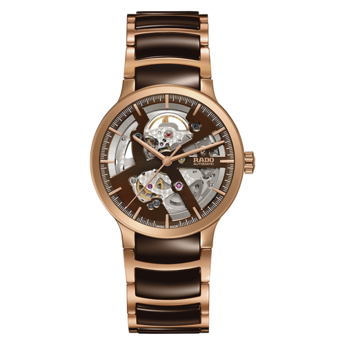 Rado Centrix Brown Skeleton Dial Automatic R30181312 Watch for Men