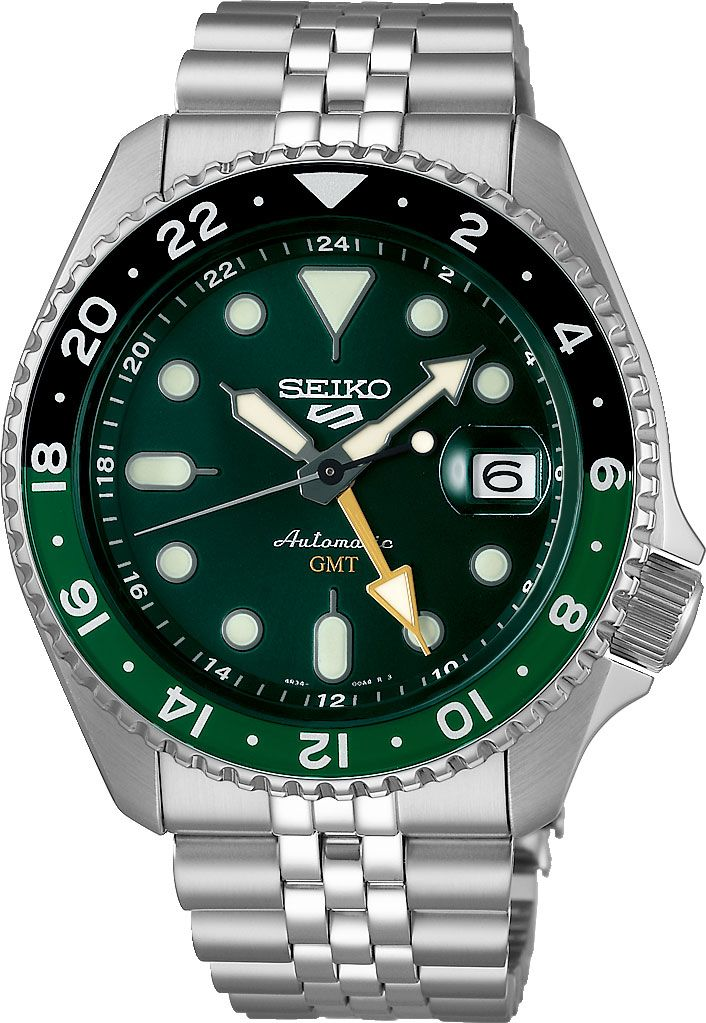 Seiko  5 Sports Men Automatic Green Dial Analog Stainless Steel Watch SSK035K1
