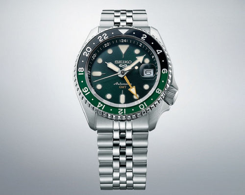 Seiko  5 Sports Men Automatic Green Dial Analog Stainless Steel Watch SSK035K1