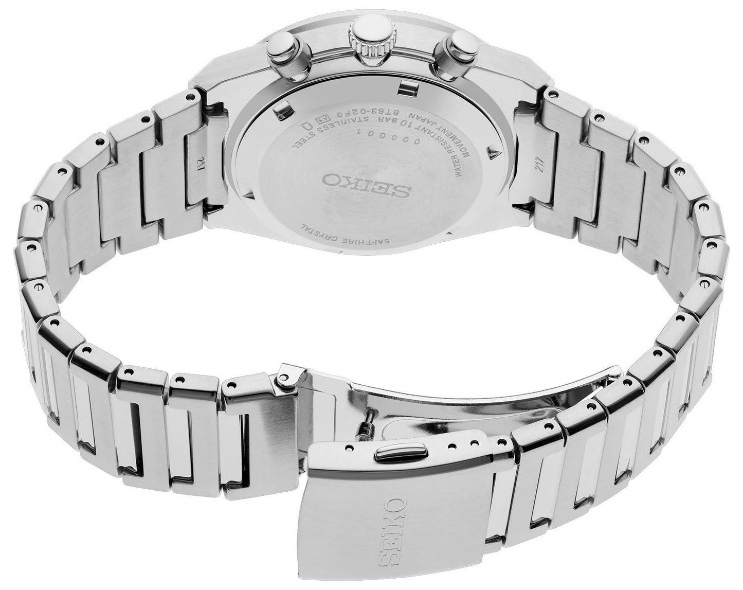 SeikoDress Men Quartz Blue Dial Chronograph Stainless Steel Watch SSB453P1