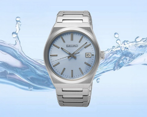 Seiko Dress Men Quartz Blue Dial Analog Stainless Steel Watch SUR599P1