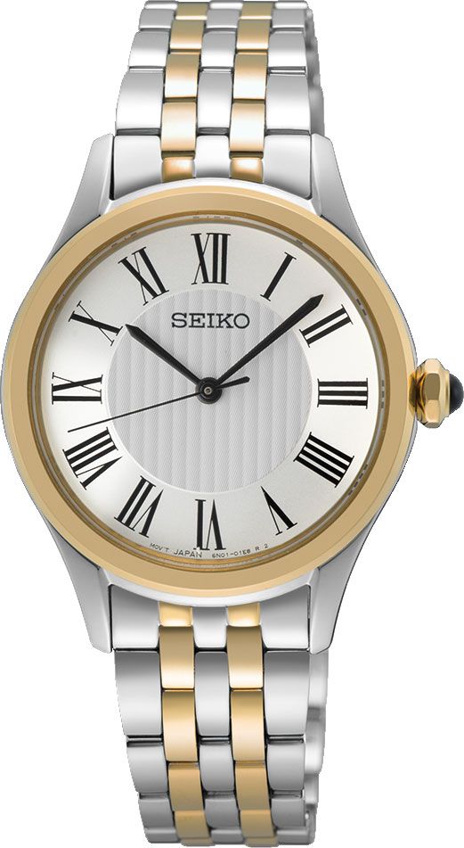 Seiko Classic Women Quartz White Dial Analog Stainless Steel Watch SUR612P1