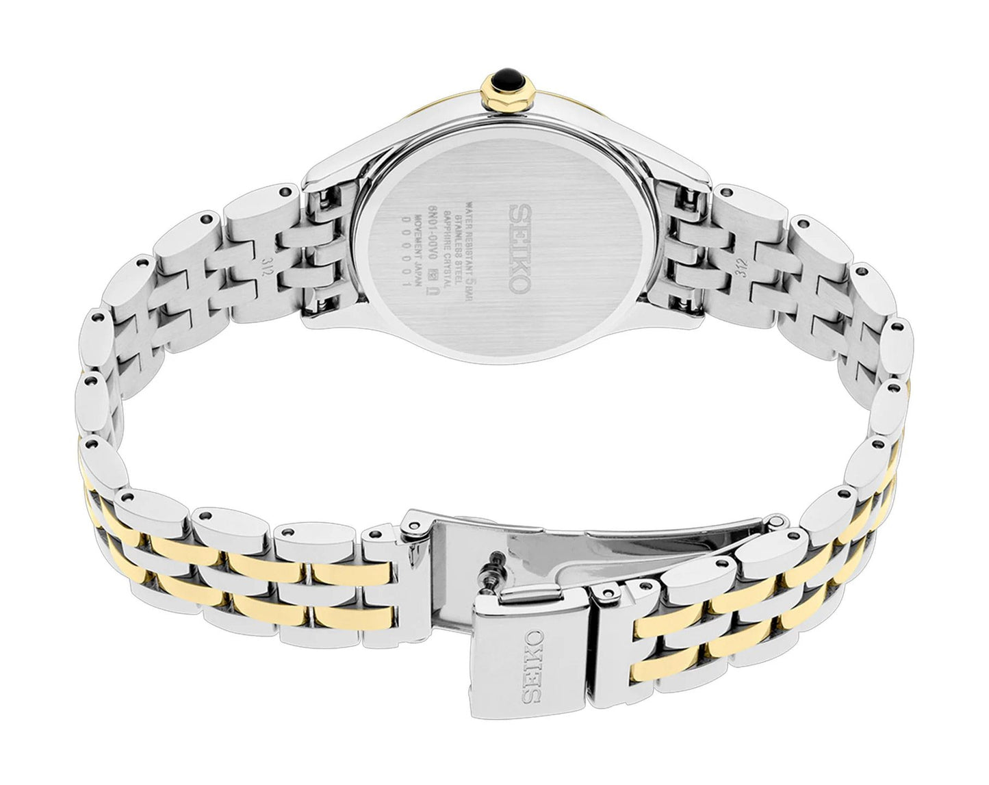 Seiko Classic Women Quartz White Dial Analog Stainless Steel Watch SUR612P1