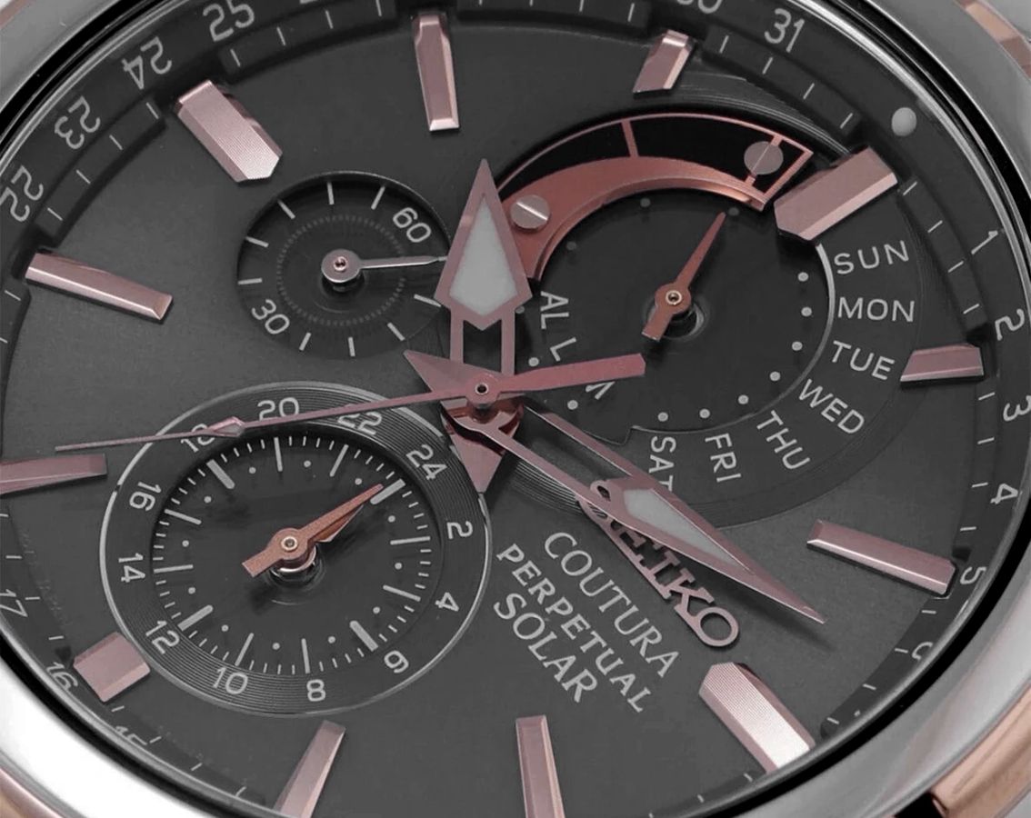 Coutura Men Solar Black Dial Analog Stainless Steel Watch SSC788P9