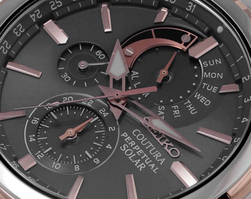 Coutura Men Solar Black Dial Analog Stainless Steel Watch SSC788P9