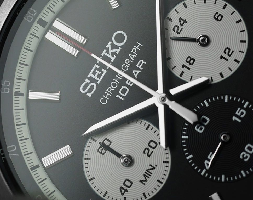 Seiko Dress Men Quartz Black Dial Chronograph Stainless Steel Watch SSB429P1