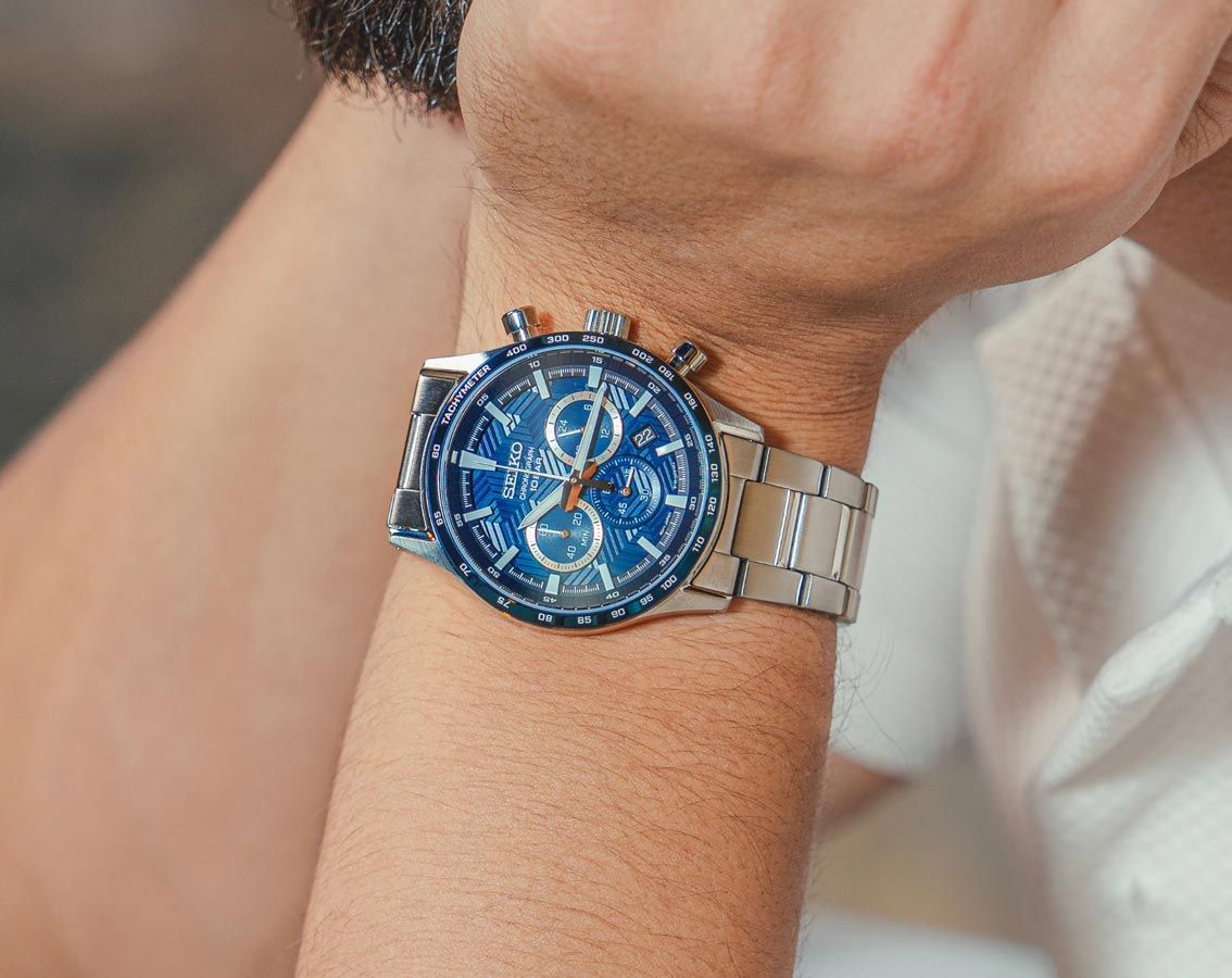 Men's Quartz Chronograph Watch with Three Sub-dials - SSB445P1