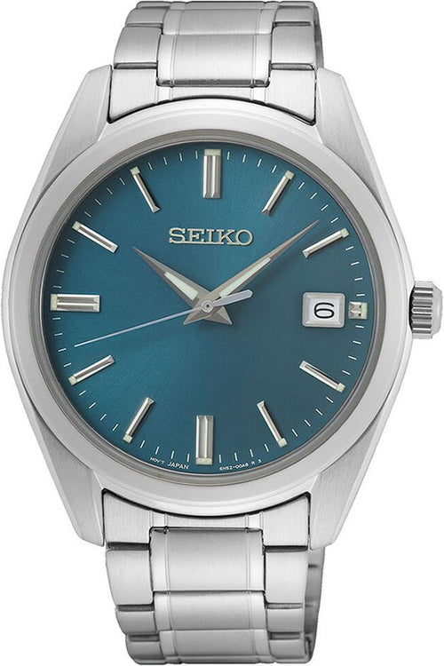 Seiko Dress Men Quartz Blue Dial Analog Stainless Steel Watch SUR525P1