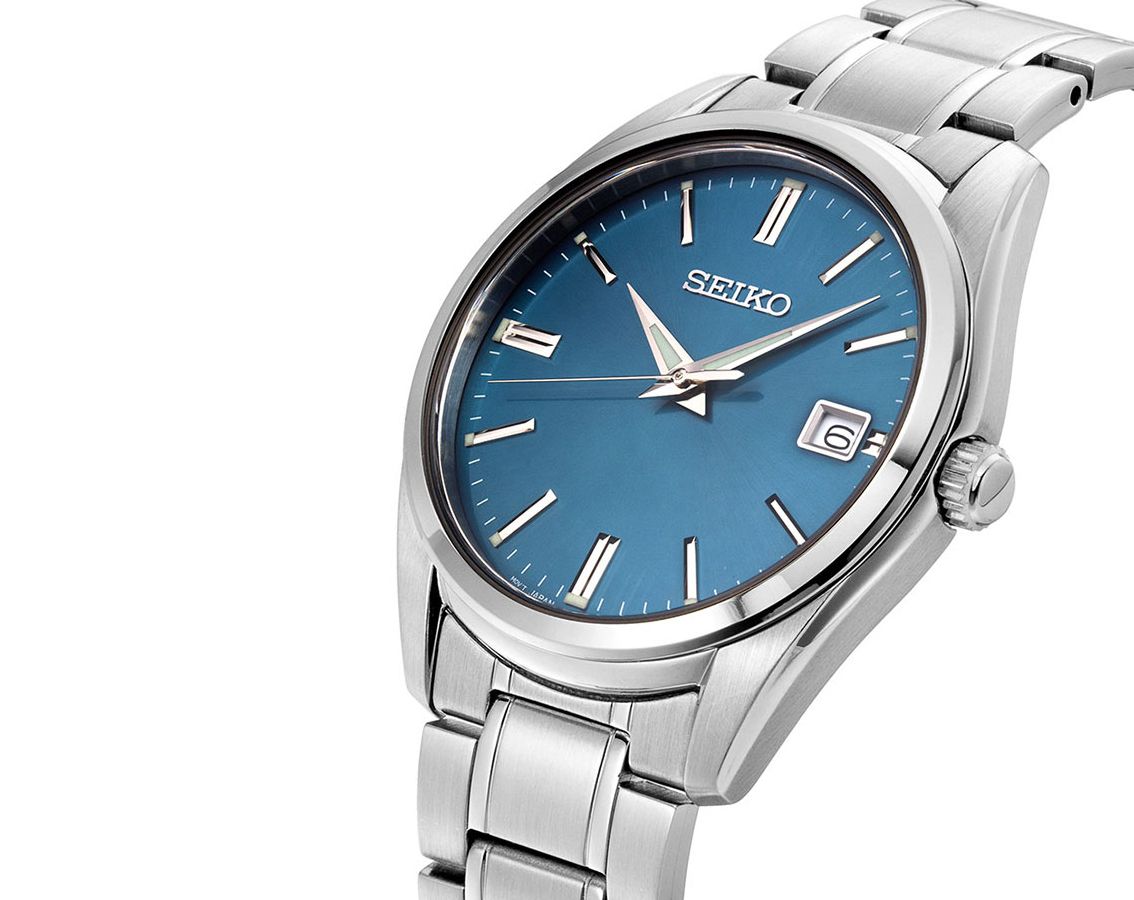 Seiko Dress Men Quartz Blue Dial Analog Stainless Steel Watch SUR525P1