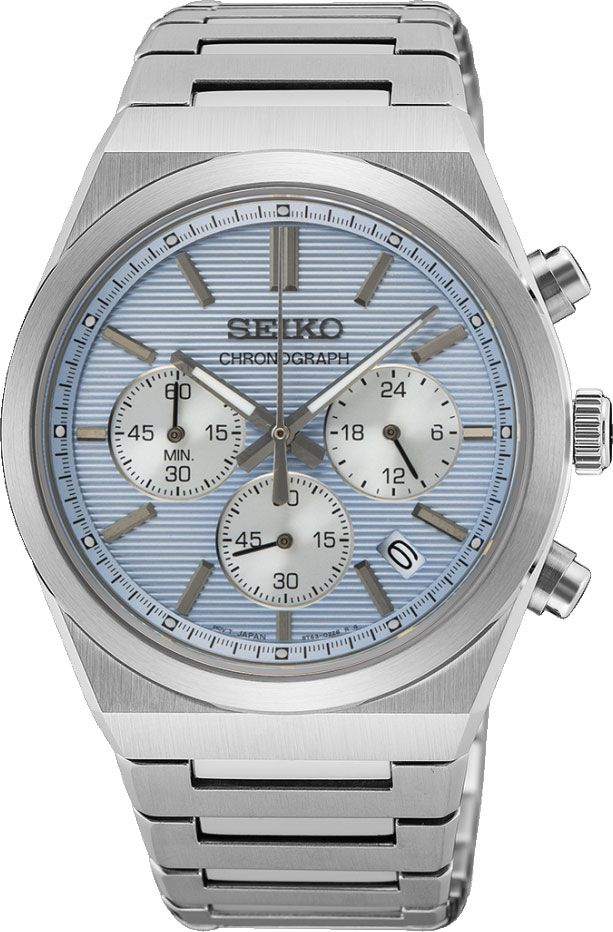 Seiko Conceptual Men Quartz Blue Dial Chronograph Stainless Steel Watch - SSB459P1