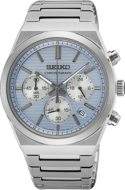 Seiko Conceptual Men Quartz Blue Dial Chronograph Stainless Steel Watch - SSB459P1