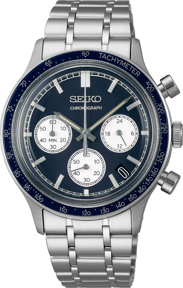 Men Quartz Blue Dial Chronograph Stainless Steel Watch SSB477P1