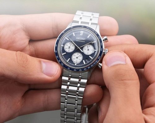 Men Quartz Blue Dial Chronograph Stainless Steel Watch SSB477P1
