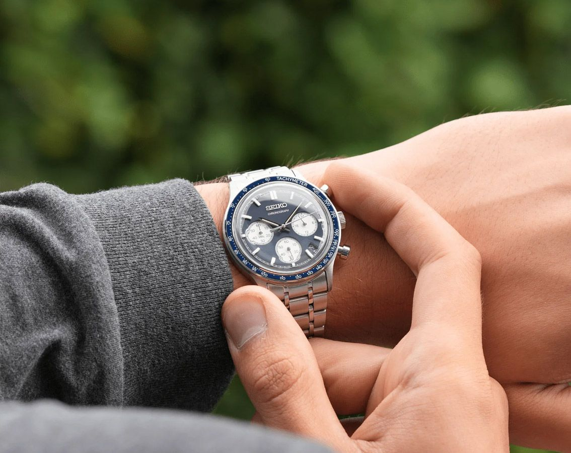 Men Quartz Blue Dial Chronograph Stainless Steel Watch SSB477P1