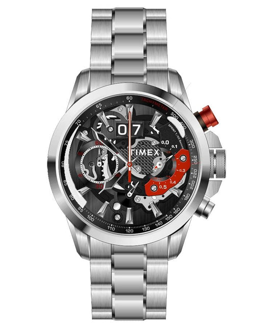 Timex E Class Men's Black Dial Round Case Chronograph Function Watch -TWEG16308