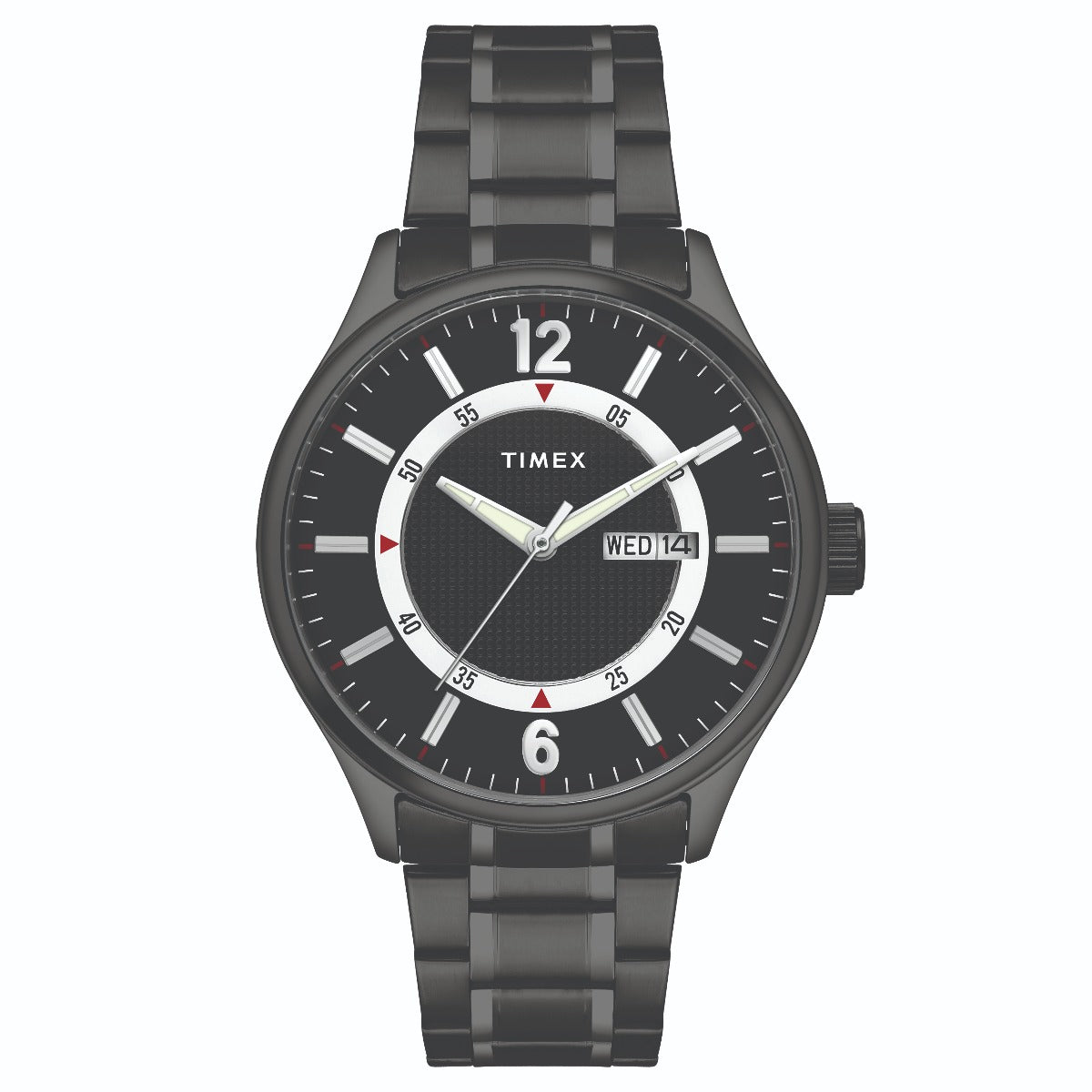 Timex Fashion Men's Black Dial Round Case Day Date Function Watch -TWEG19805