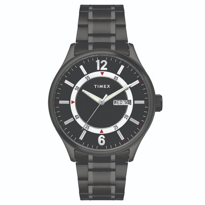 Timex Fashion Men's Black Dial Round Case Day Date Function Watch -TWEG19805