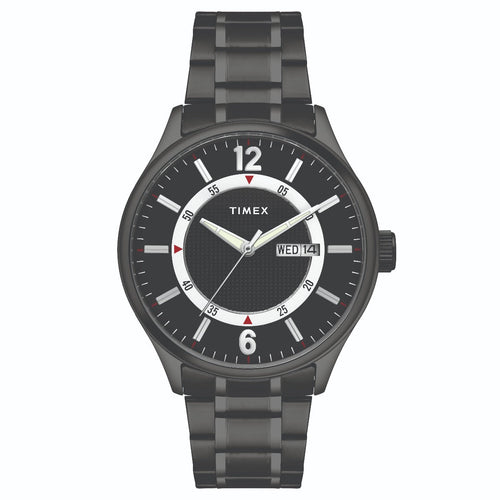 Timex Fashion Men's Black Dial Round Case Day Date Function Watch -TWEG19805