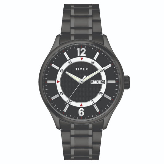 Timex Fashion Men's Black Dial Round Case Day Date Function Watch -TWEG19805