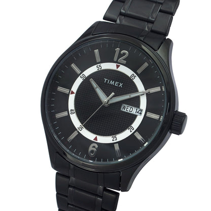Timex Fashion Men's Black Dial Round Case Day Date Function Watch -TWEG19805