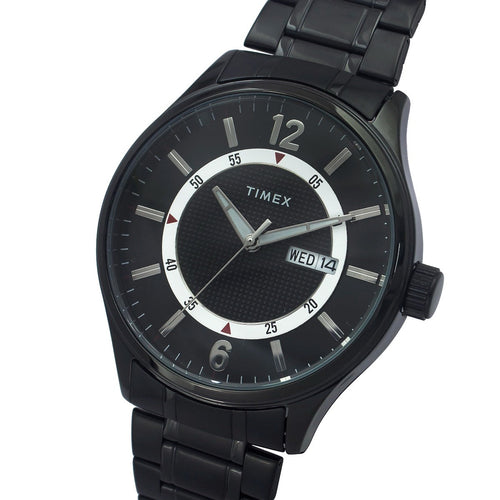 Timex Fashion Men's Black Dial Round Case Day Date Function Watch -TWEG19805